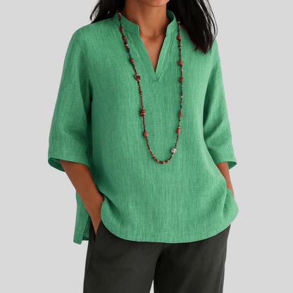 Women's V-Neck Blouse Three-Quarter Sleeve - Vonnera