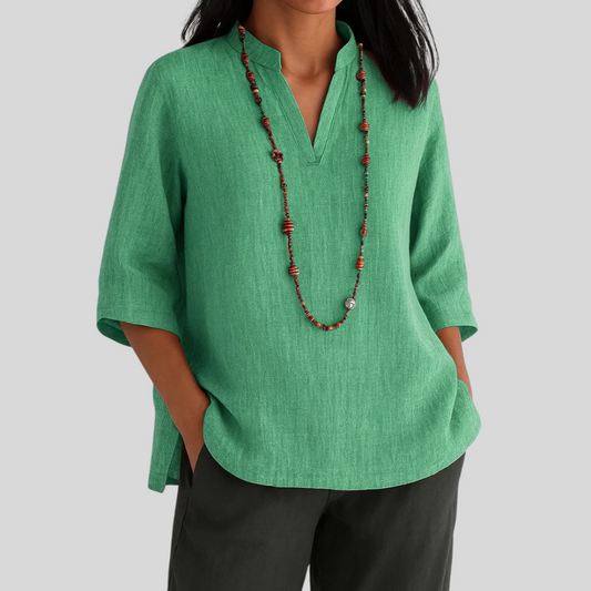 Women's V-Neck Blouse Three-Quarter Sleeve - Vonnera