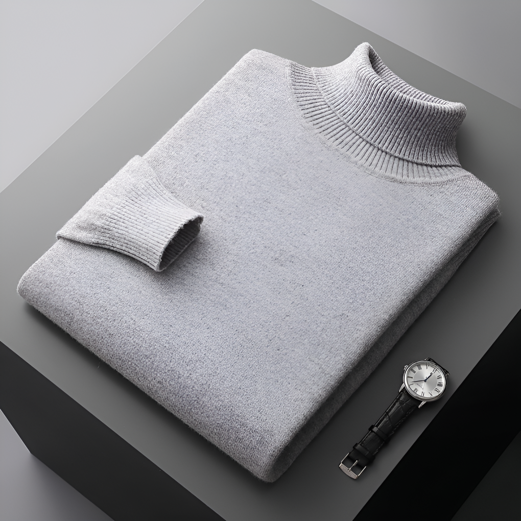 Men's Fine Wool Turtleneck Sweater - Vonnera