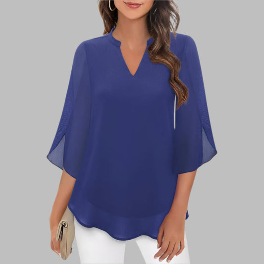 Women's V Neck Summer Petal Sleeves - Vonnera
