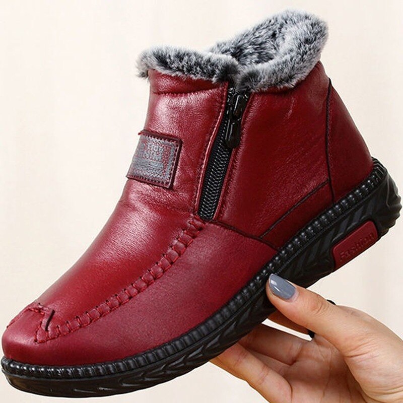 Vonnera Women's Leather Winter Boots Non-Slip