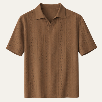 Men's Textured Knit Polo Shirt - Vonnera
