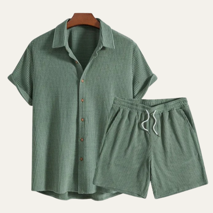 Men's Summer Casual Shirt And Shorts Set - Vonnera