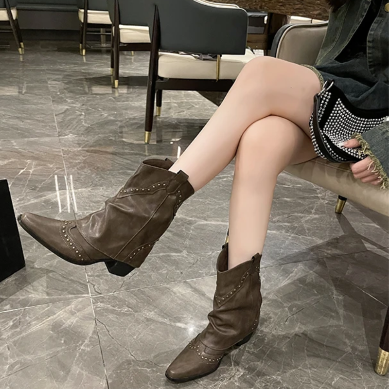 Western Studded Boots - Vonnera