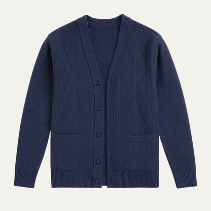 Men's V Neck Knitted Cardigan - Vonnera