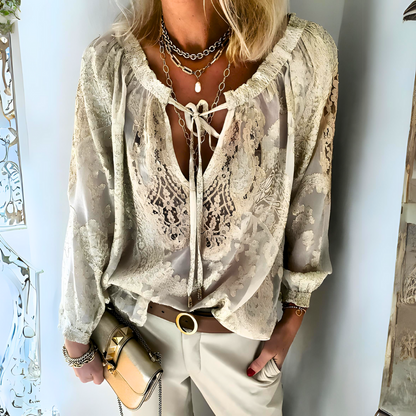 Stylish Crocheted Boho Blouse for Women