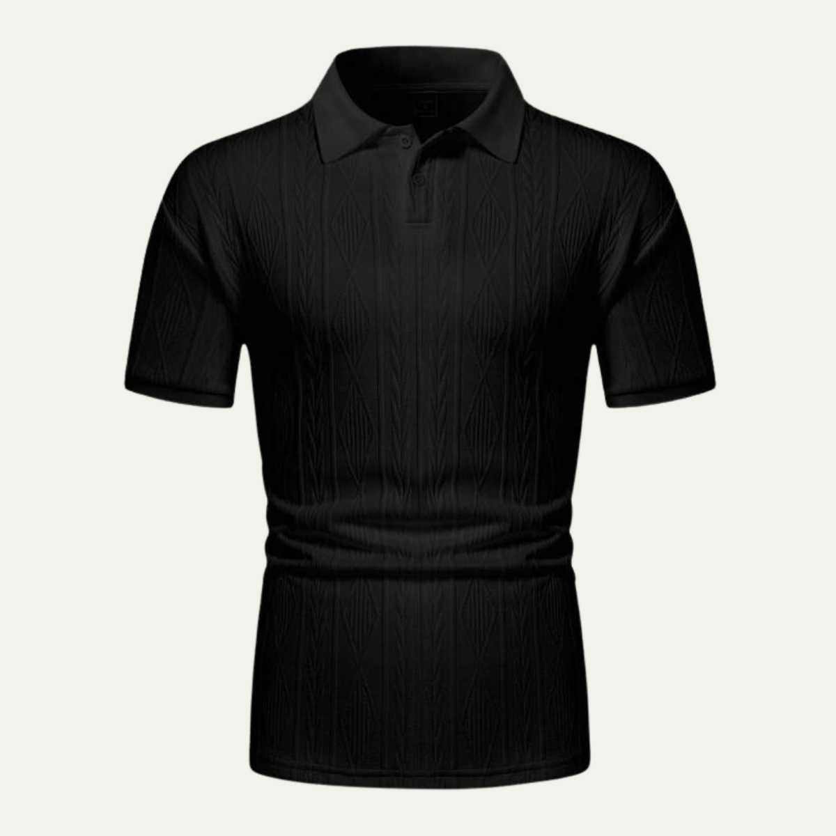 Men's Textured Polo Shirt Casual Button Up - Vonnera