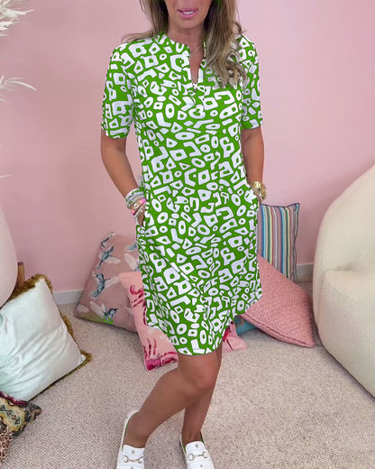 Women's V-Neck Beach Dress with Pockets - Vonnera