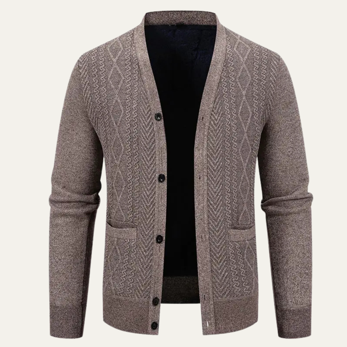 Men's V Neck Soft Knit Cardigan - Vonnera