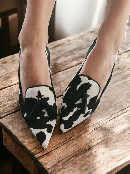 Women's Loafers Animal Print Pointed Toe