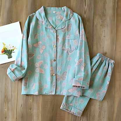 Women's Cotton Lounge Set Butterfly Print