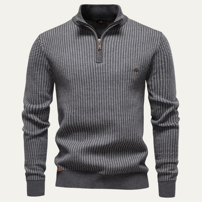Men's Quarter Zip Knitted Sweater - Vonnera