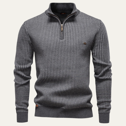 Men's Quarter Zip Knitted Sweater - Vonnera
