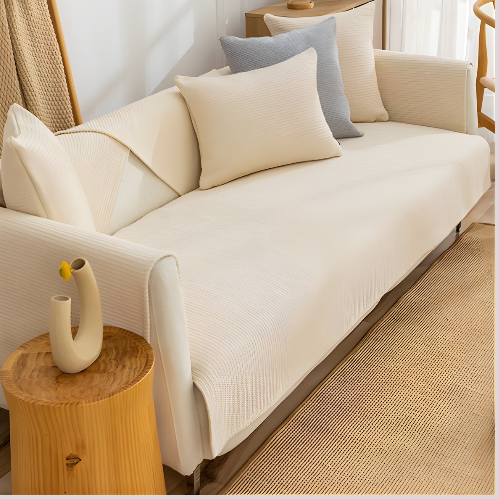 Linen Sofa Slipcover Set Beige - Vonnera