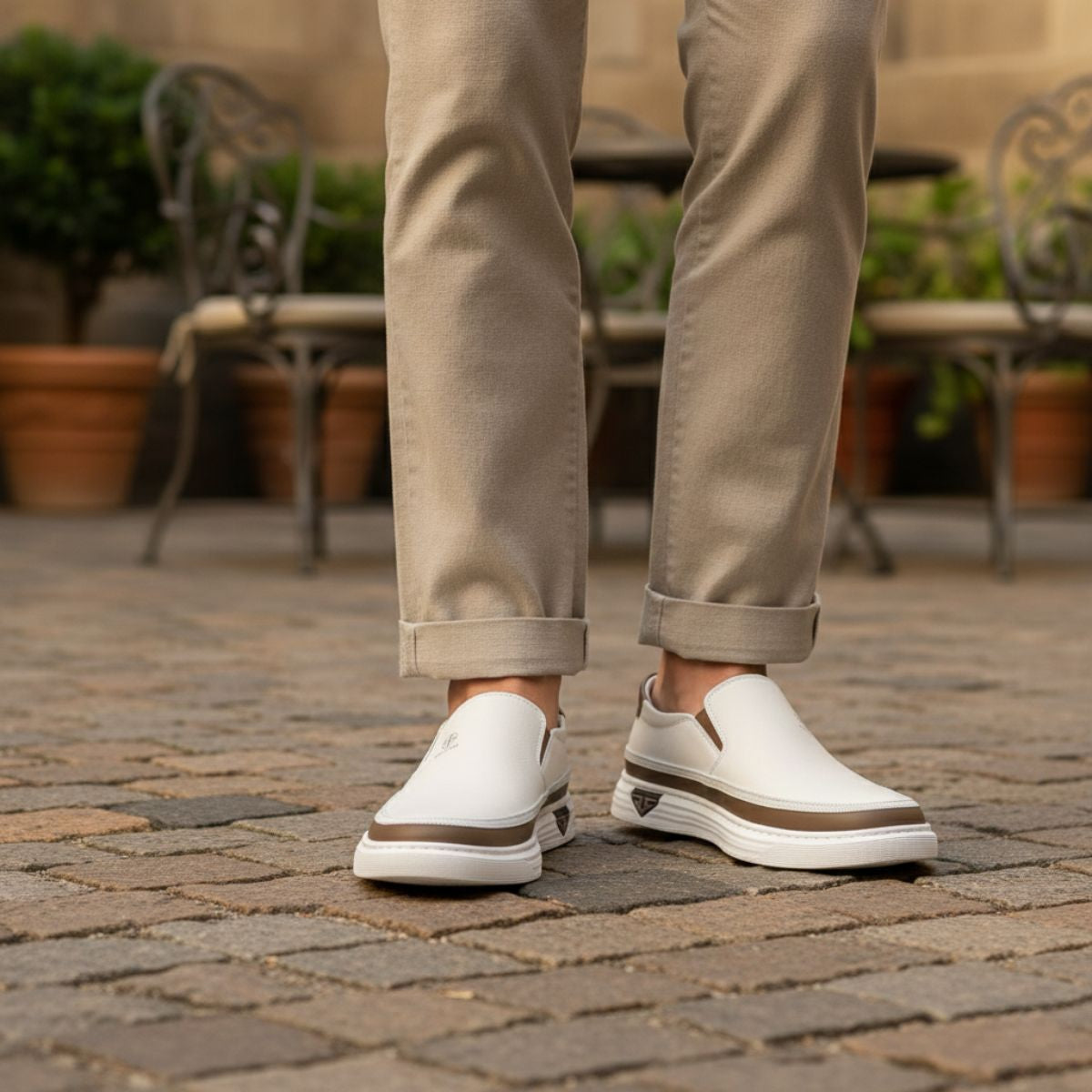 Men's Slip On Shoes Leather Brown