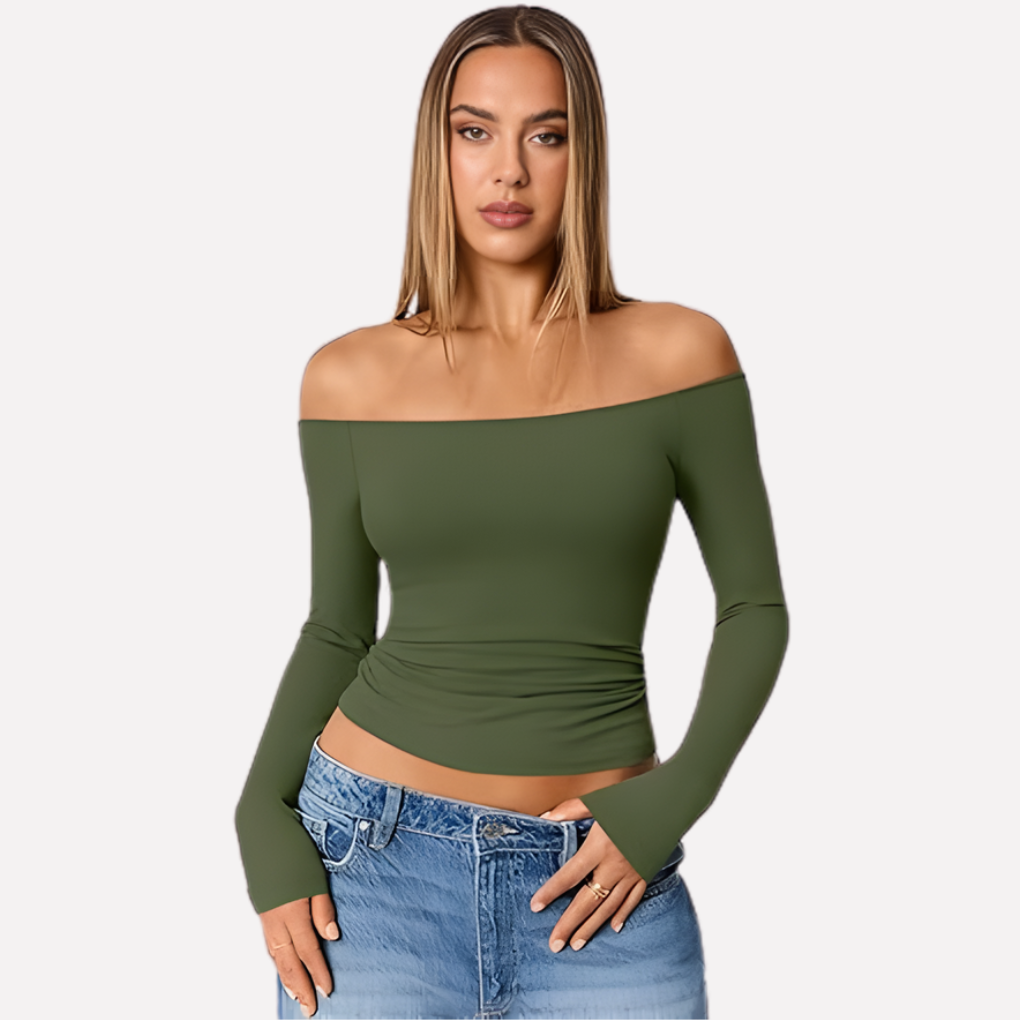 Women's Off The Shoulder Long Sleeve Blouse - Vonnera