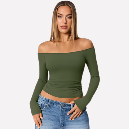Women's Off The Shoulder Long Sleeve Blouse - Vonnera