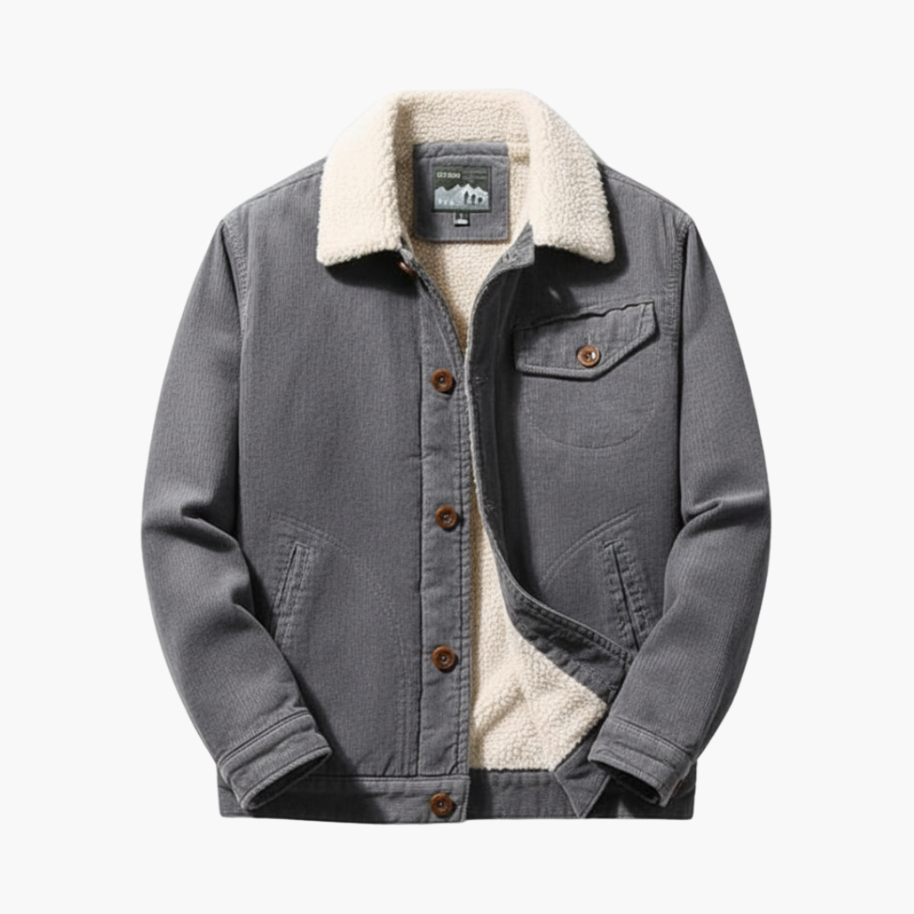 Men's Sherpa Lined Corduroy Jacket Button Front