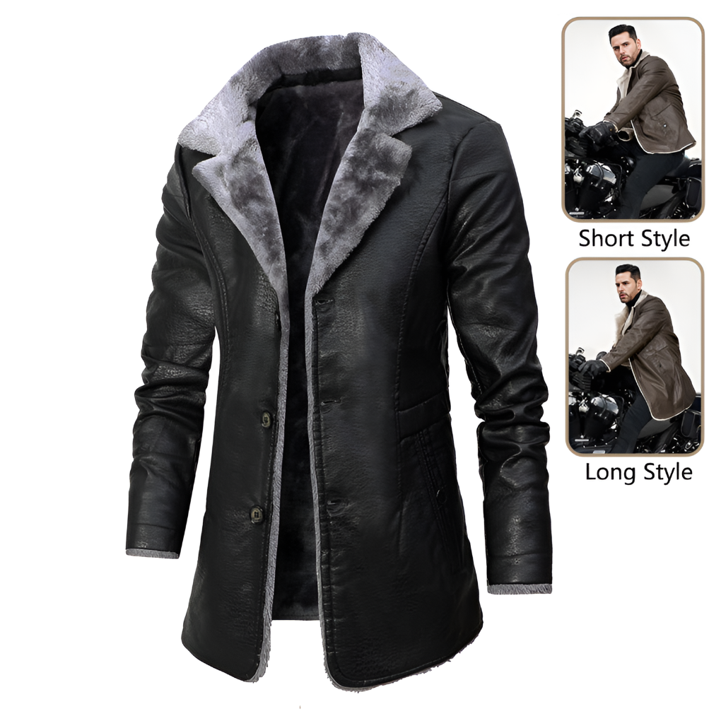 Men's Leather Shearling Coat