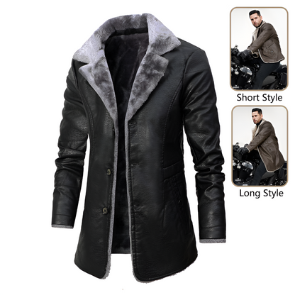 Men's Leather Shearling Coat