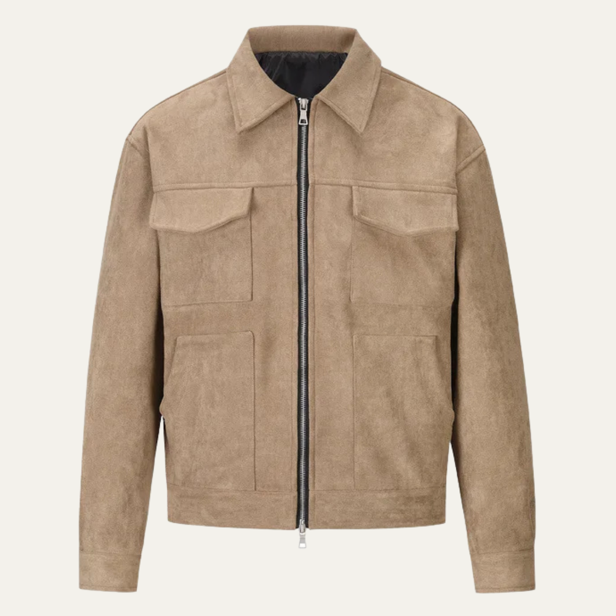 Men's Suede Biker Jacket Zip Up Casual - Vonnera