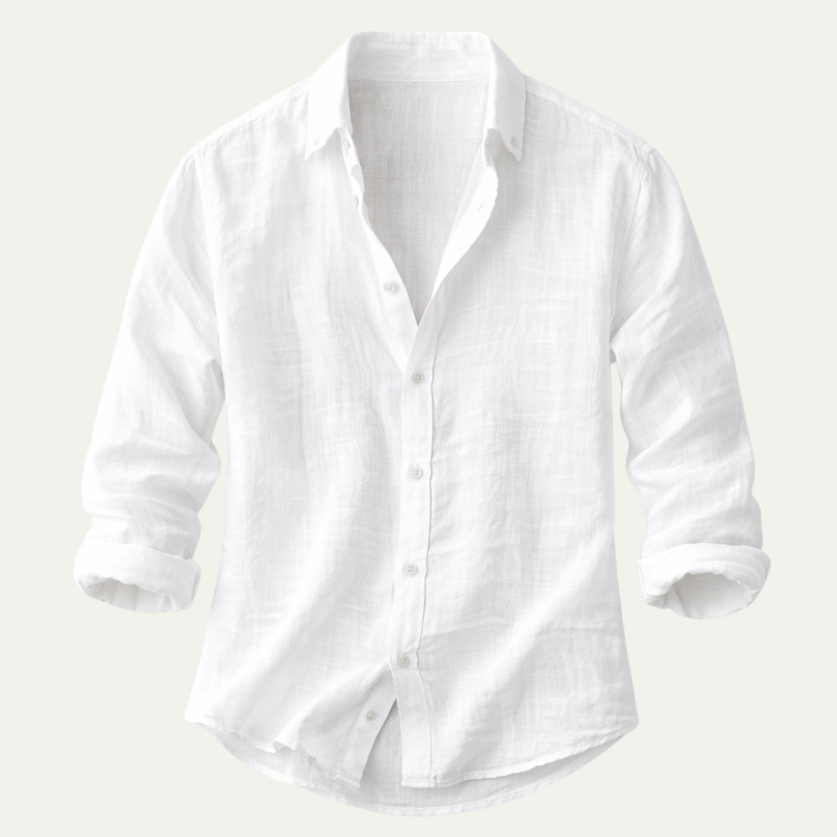 Men's Cotton Linen Button Up Beach Shirt Silver - Vonnera