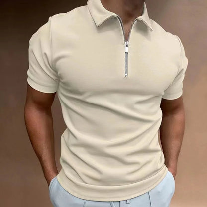 Men's Zip Collar Polo Comfortable Modern Design