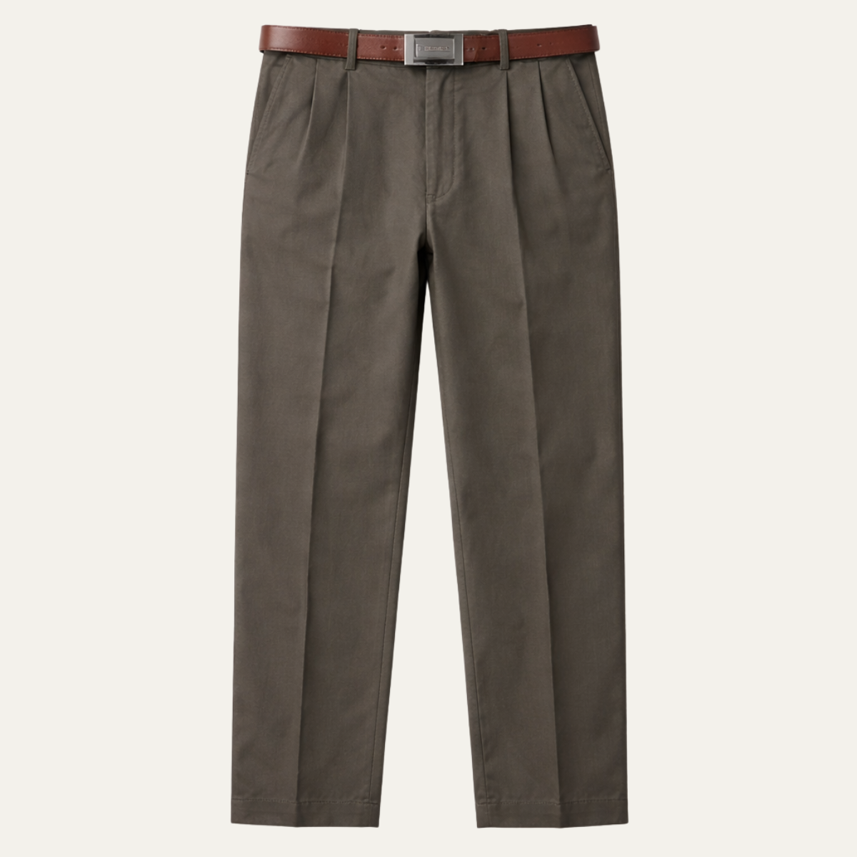 Men's Classic Straight Leg Pants Double Pleated Cotton - Vonnera