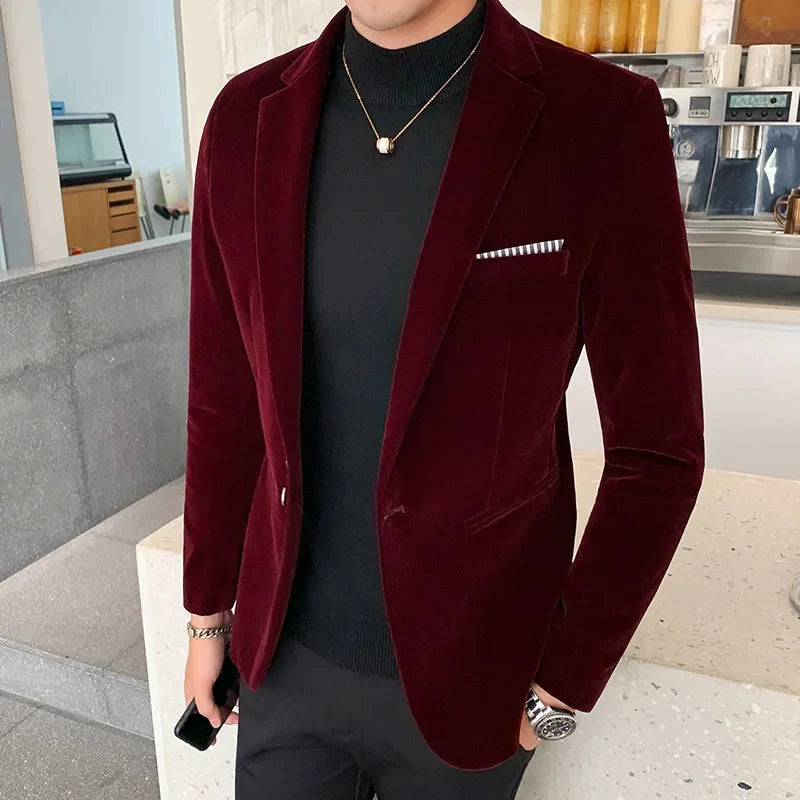 Men's Velvet Blazer - Vonnera