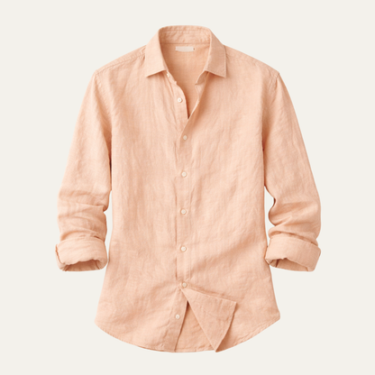 Alderton Men's Linen Casual Shirt Lightweight Turn Down Collar - Vonnera