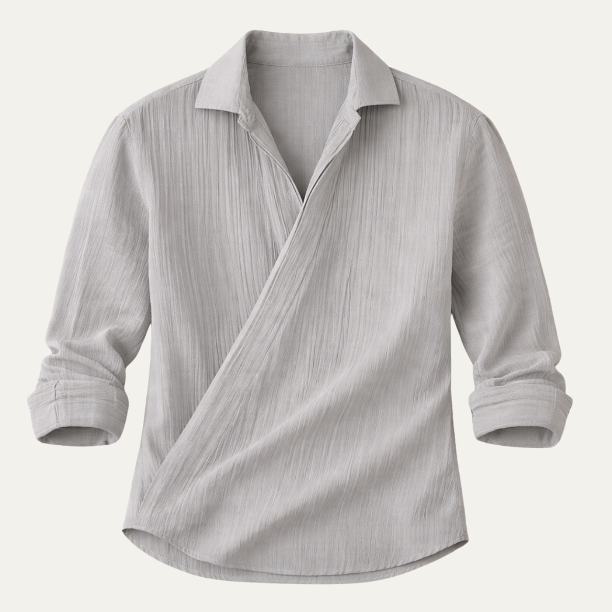Men's Slim Fit Dress Shirt Gray Cotton - Vonnera