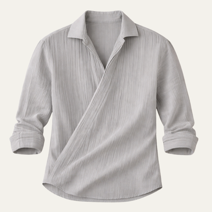 Men's Slim Fit Dress Shirt Gray Cotton - Vonnera