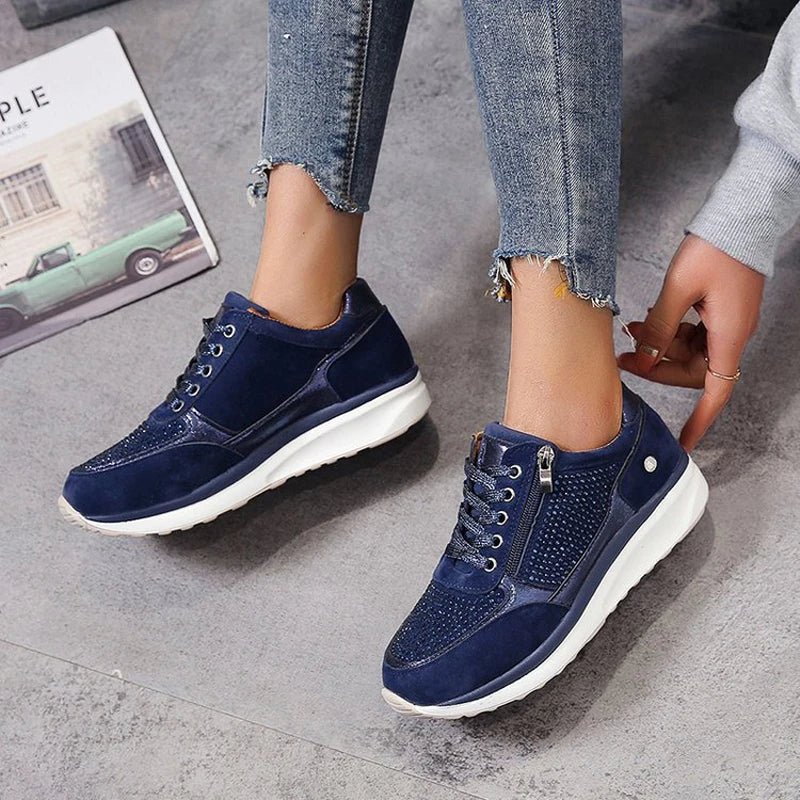 Women's Crystal Accent Platform Sneakers - Vonnera
