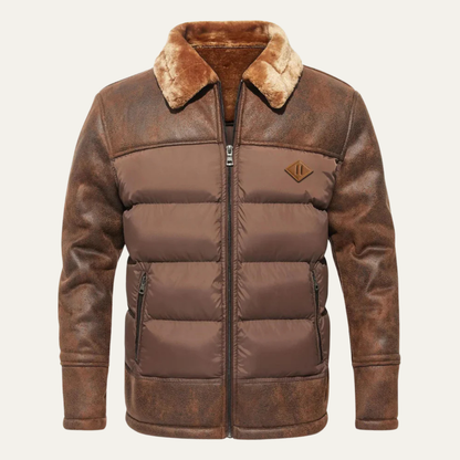 Men's Quilted Faux Leather Jacket - Vonnera