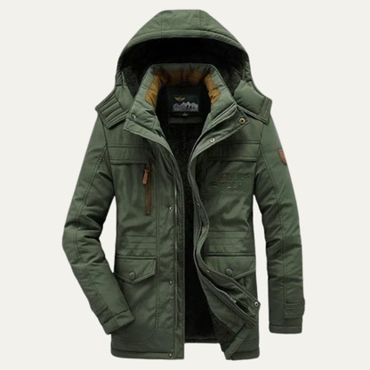 Men's Fleece Lined Hooded Parka Coat