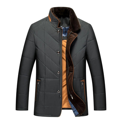 Men's Quilted Winter Jacket With Pockets
