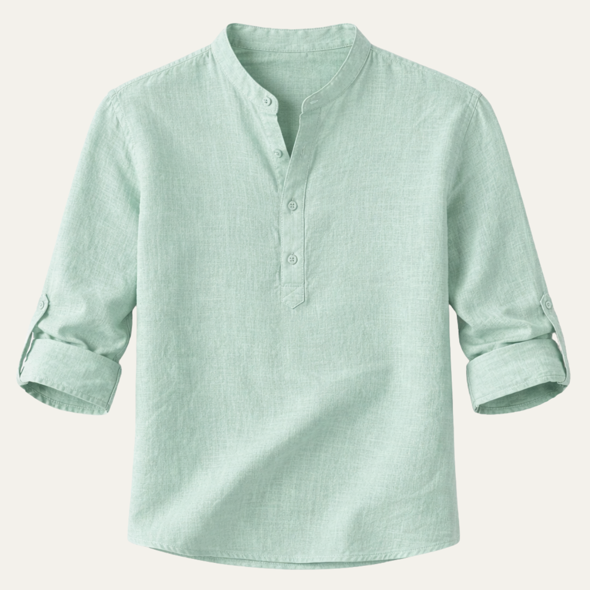 Men's Linen Casual Shirt Lightweight Beige - Vonnera