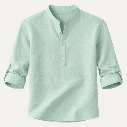 Men's Linen Casual Shirt Lightweight Beige - Vonnera