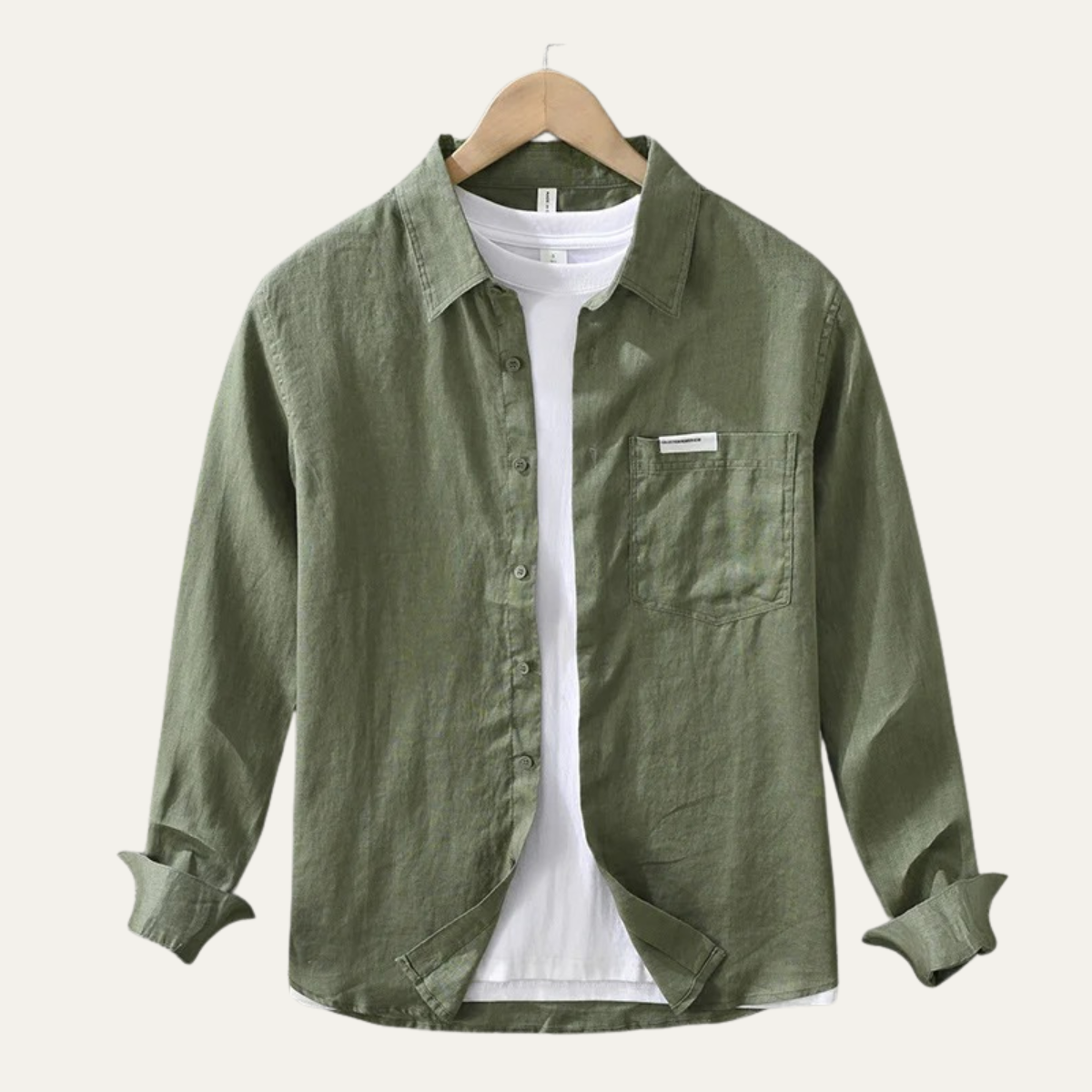 Men's Linen Casual Summer Shirt Green - Vonnera