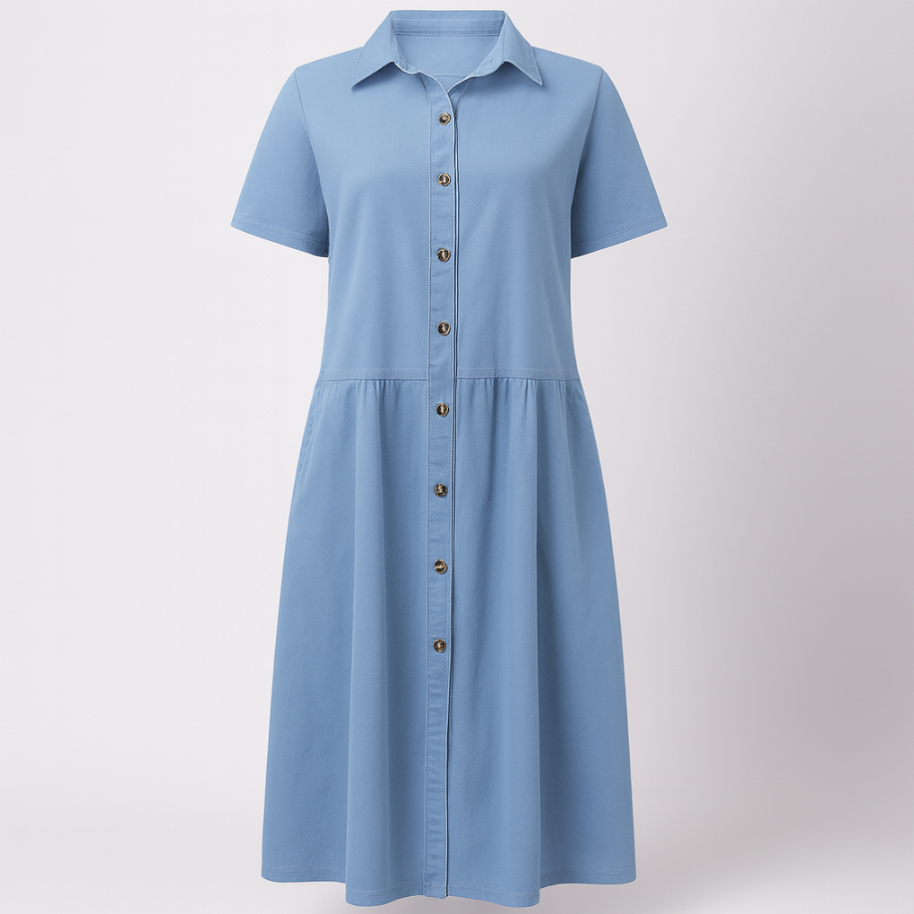 Women's Denim Button Down Dress - Vonnera