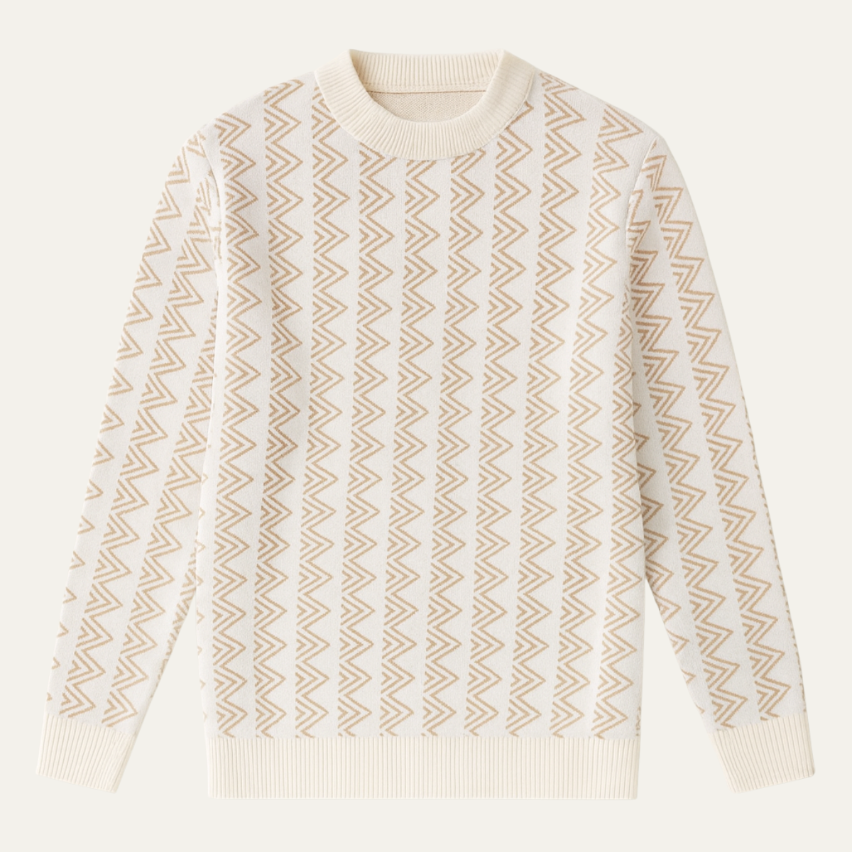 Men's Crew Neck Geometric Sweater Wool Blend Warm - Vonnera