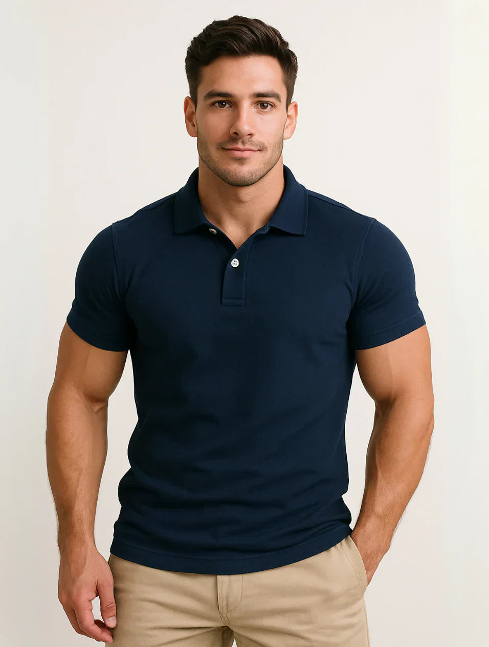 Men's Navy Blue Polo Shirt Cotton