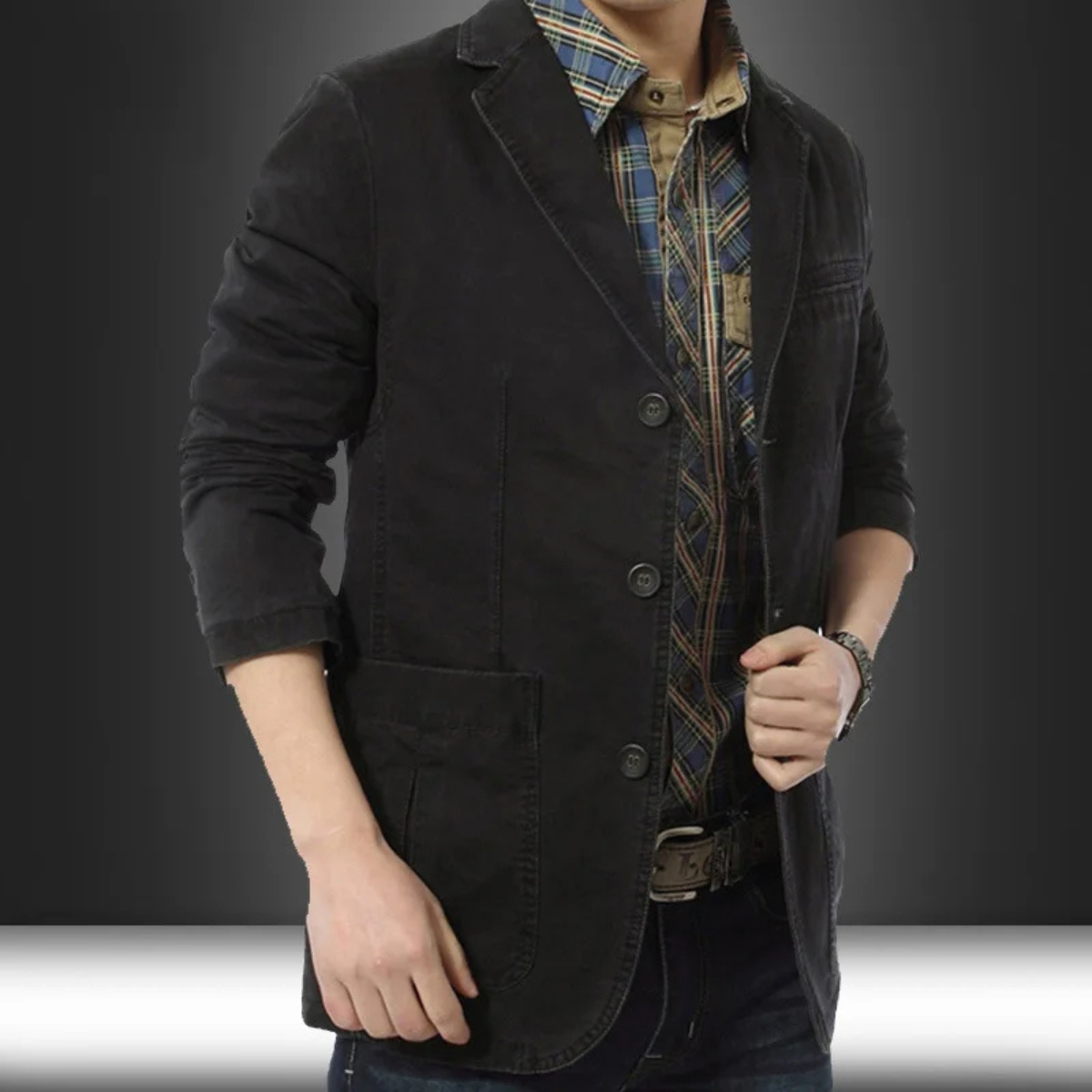 Men's Slim Fit Cotton Blazer Lightweight Navy