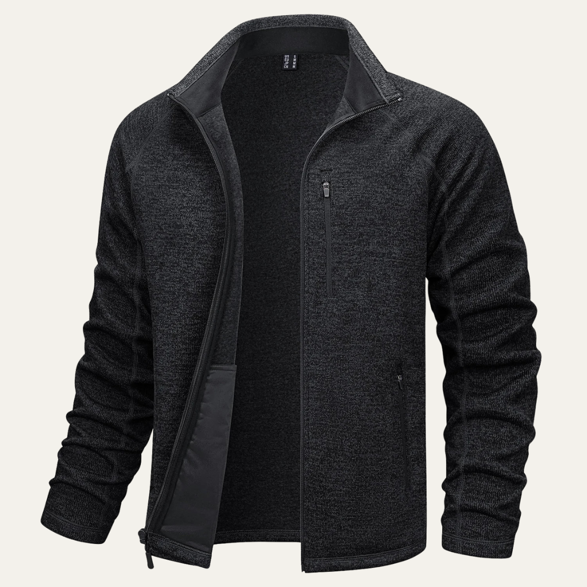 Men's Knitted Fleece Jacket Full Zip Warm