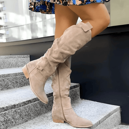 Women's Knee-High Boots Strap Accent - Vonnera
