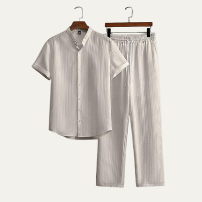 Men's Linen Summer Casual Shirt And Pants Set - Vonnera