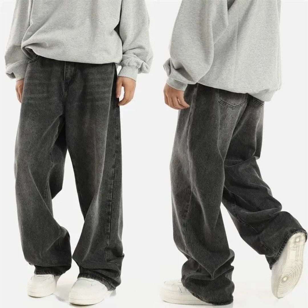 Men's Straight Leg Wide Jeans - Vonnera