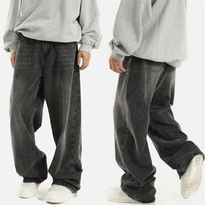 Men's Straight Leg Wide Jeans - Vonnera