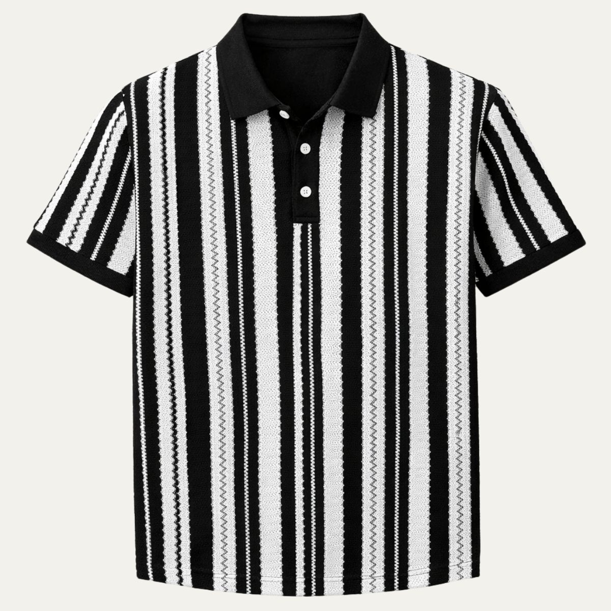 Men's Striped Polo Shirt Knit Cotton - Vonnera