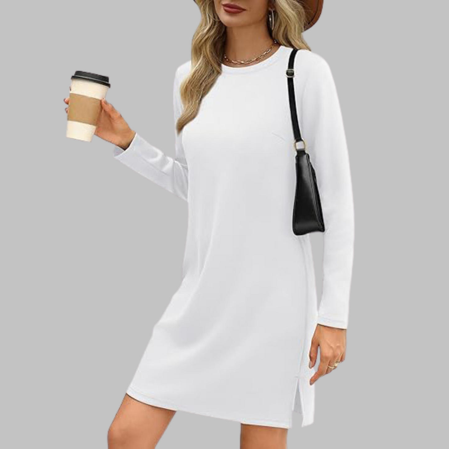 Women's Circular Neck Dress - Vonnera